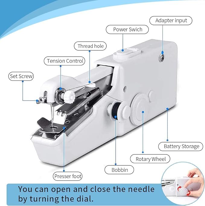 CzarX Electric Handheld Sewing Machine For Stitching|New & Improved|Mini Portable Handheld Sewing Machine For Home