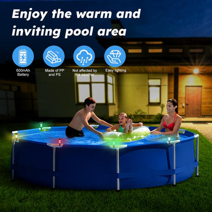 Trasylph 10PCS Solar Colorful Lights for Framed Above Ground Pools, Waterproof Swimming Pool Accessories Lights, Outdoor Yard Garden Pools Decoration Night Light
