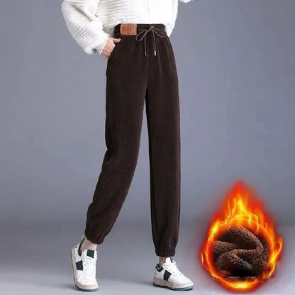 💖Women's high-waisted pants with warm fleece lining