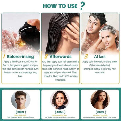 ✨The New-Black Hair Dye Shampoo Instant 3 in 1-100% Black Coverage (Buy 1 Get 1 Free😍)