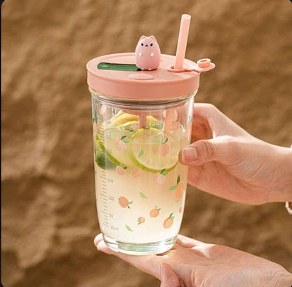 Self-Stirring Glass Sipper – Portable, Stylish, and Effortless Mixing 500ML